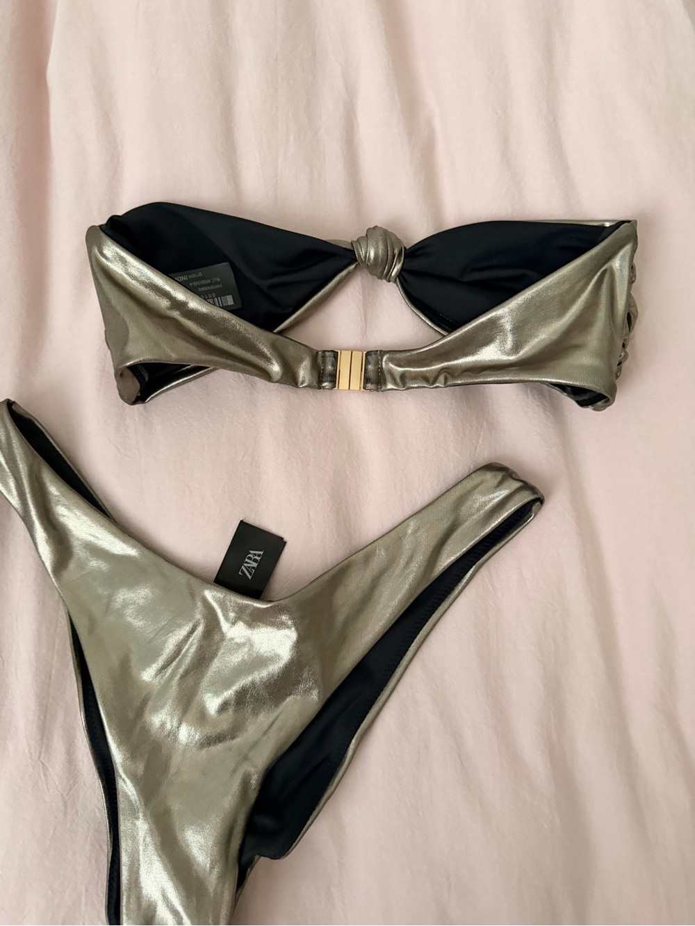 ZARA METALLIC BANDEAU BIKINI TOP - Picture 7 of 7